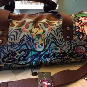 Ed Hardy by Christian Audigier Duffle Brown Multi